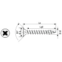 Spax vrut 4,0x45 mm, PZ (Z2), zápustná hlava, bílý zinek (500 ks balení)