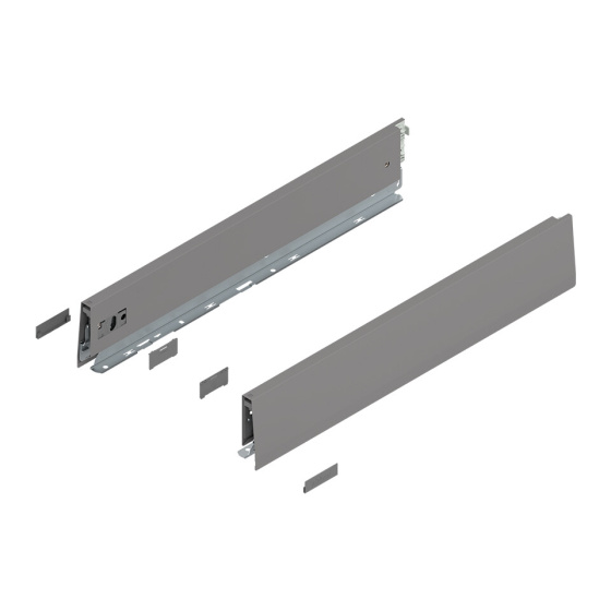 BLUM 470M5002S bočnice MERIVOBOX M 500 mm, šedá, IG-M