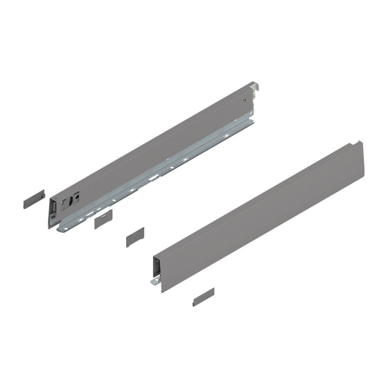 BLUM 470N4502S bočnice MERIVOBOX N 450 mm, šedá, IG-M