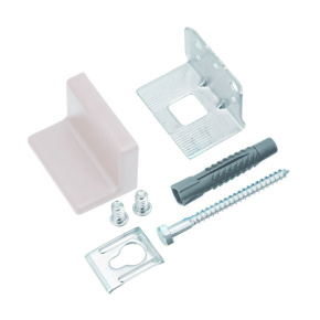STRONG závěsné kování na bok korpusu hmoždinka + šroub eurošroub bílá