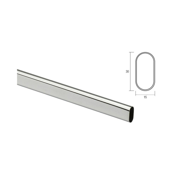 Šatní tyč CR 2m 30x15x0,7 oválná