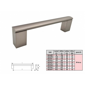 PORTA úchytka 432/442 mm Ni-broušený