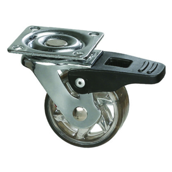 StrongCastors Kolečko TOP, průměr 50 mm, transparentní tmavá, s brzdou