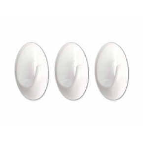 Samolepící háček bílý 30x50mm plast (bli.3ks), ESO