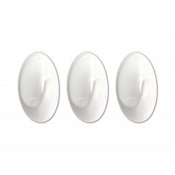 Samolepící háček bílý 30x50mm plast (bli.3ks), ESO