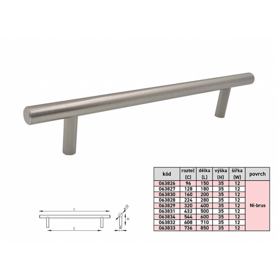 HRAZDA úchytka 12/320/400mm NiB