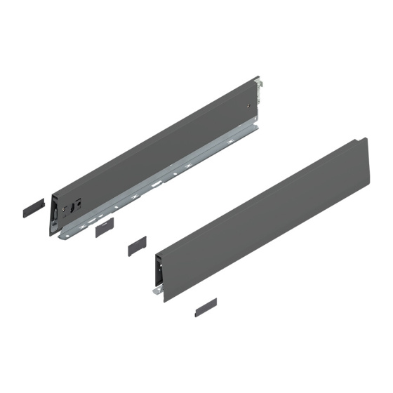 BLUM 470M4502S bočnice MERIVOBOX M 450 mm, tmavě šedá, OG-M