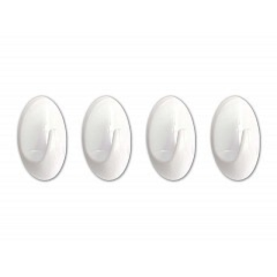 Samolepící háček bílý 24x35mm plast (bli.4ks), ESO