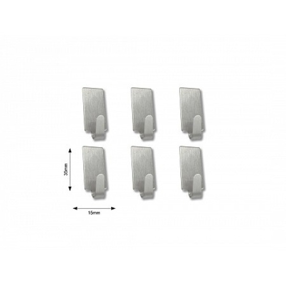 Věšák samolepící nerez 15x35mm bal. 6ks ESO