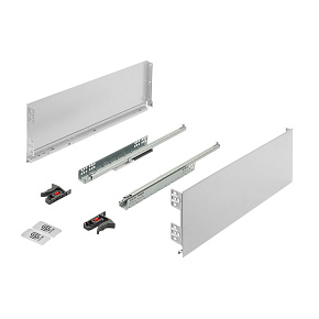 K-StrongMini zásuvka 185/550mm, tlumený plnovýsuv 30kg, bílá