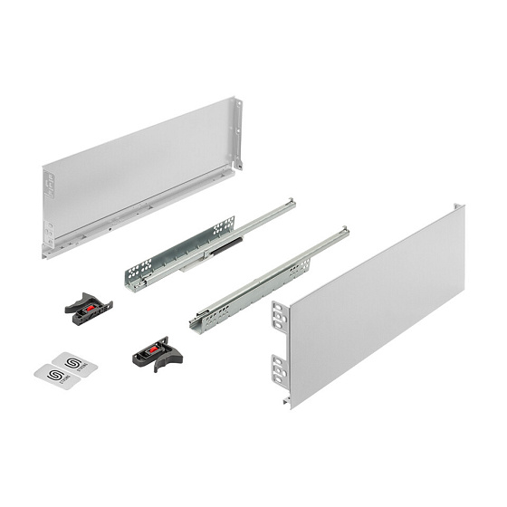 K-StrongMini zásuvka 185/450mm, tlumený plnovýsuv 30kg, bílá