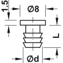 HAFELE Doraz dveří, k naražení do vrtaných otvorů pr. 6 mm