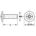 HAFELE Závitový šroub, Plochá hlava, kombinovaná křížová drážka M4x 10mm