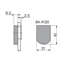 BLUM 84.4120 krytka sklo "D" matný nikl