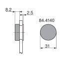 BLUM 84.4140 krytka sklo "O" lesklý chrom