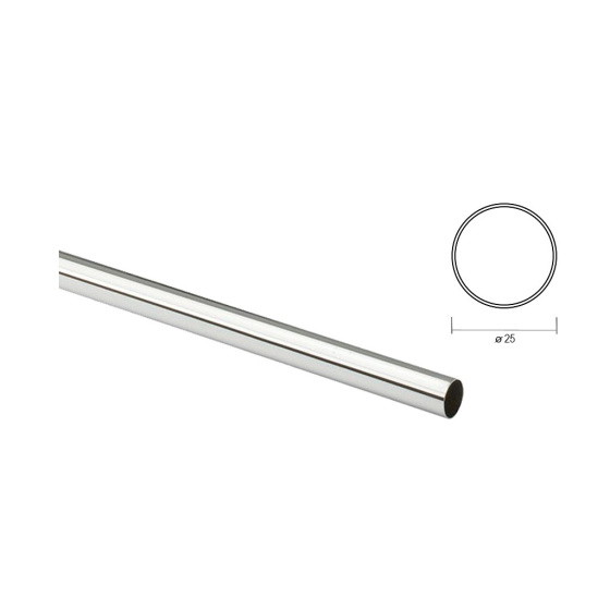 Šatní tyč CR 3m/25mm/0,7mm kulatá