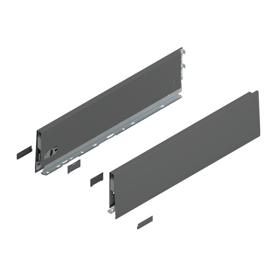 BLUM 470K6002S bočnice MERIVOBOX K 600 mm, tmavě šedá, OG-M