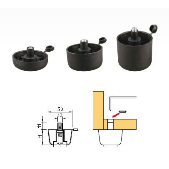 STRONG kluzák s rektifikací výška 42mm černá