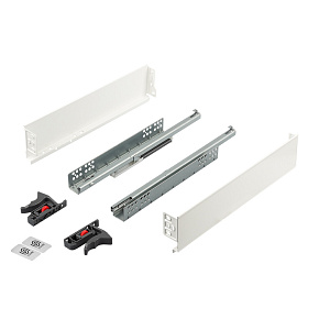 K-StrongMini zásuvka 89/450mm, tlumený plnovýsuv 30kg, bílá
