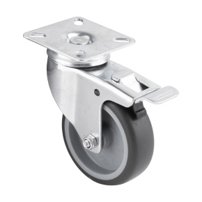 StrongCastors kolečko light duty 75/70 měkčený běhoun brzda