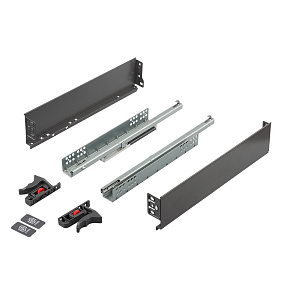 K-StrongMini zásuvka 89/400mm, tlumený plnovýsuv 30kg, šedá