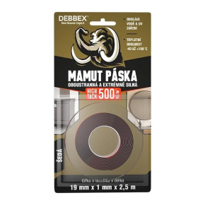Den Braven Oboustranná a extrémně silná MAMUT PÁSKA HIGH TACK 19 x 1 mm x 2,5m
