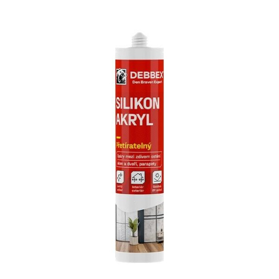 Den Braven Silikon akryl bílý, po vytvrzení transparentní 280ml