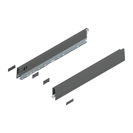 BLUM 470N5002S bočnice MERIVOBOX N 500 mm, tmavě šedá, OG-M